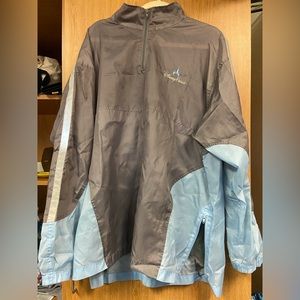 Disney Parks Adult Windbreaker Rain Jacket M/L Disney World Packable Blue 1/4zip